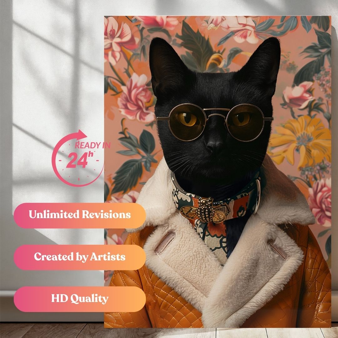 Vintage Pawshionista Portrait
