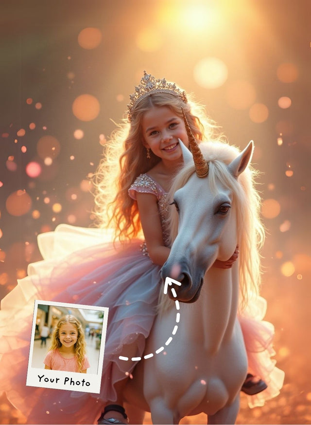 Princess Lily and Her Magical Unicorn Portrait