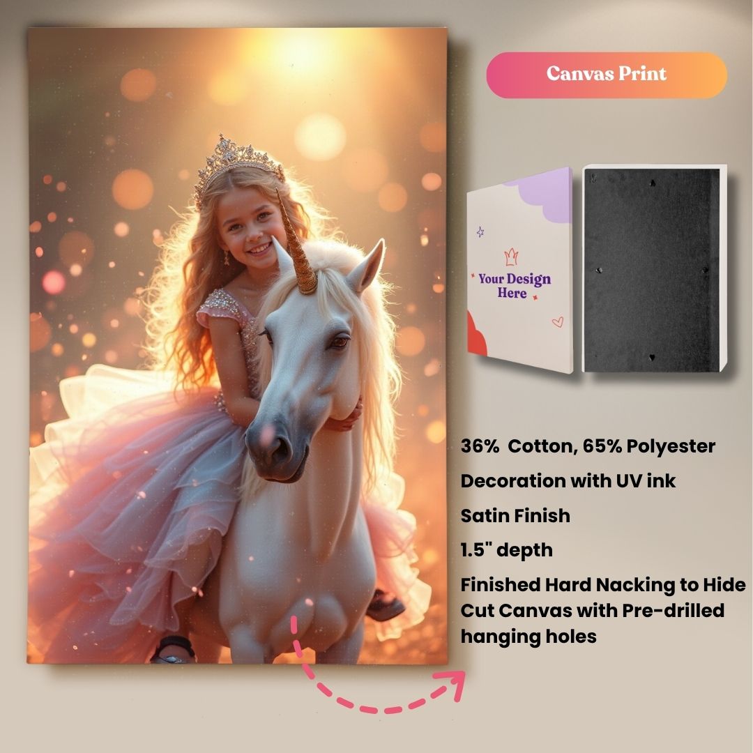 Princess Lily and Her Magical Unicorn Portrait