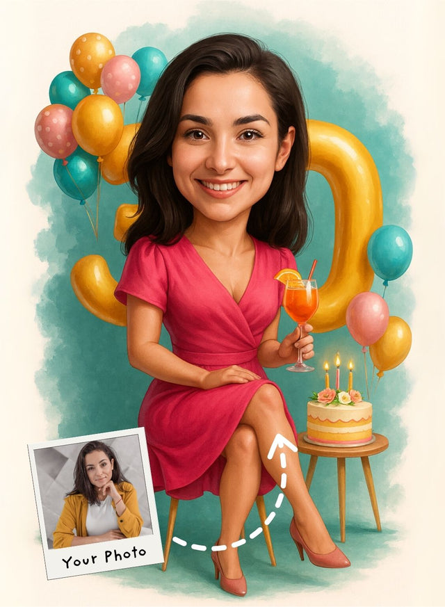 Golden Peach Party Portrait