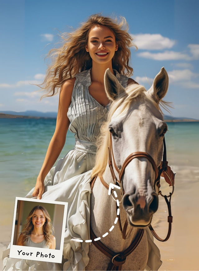 Summer White Horse Maiden Portrait