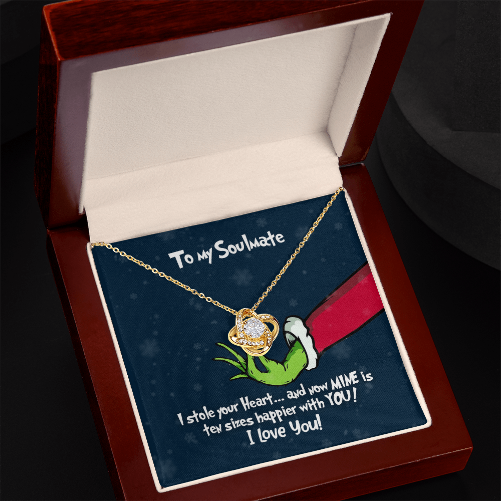 To My Soulmate Grinch Love Knot Necklace