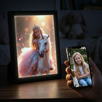 Princess and Her Magical Unicorn Portrait