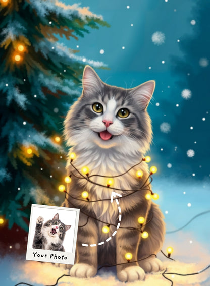 Chirstmas Lights Pet Portrait