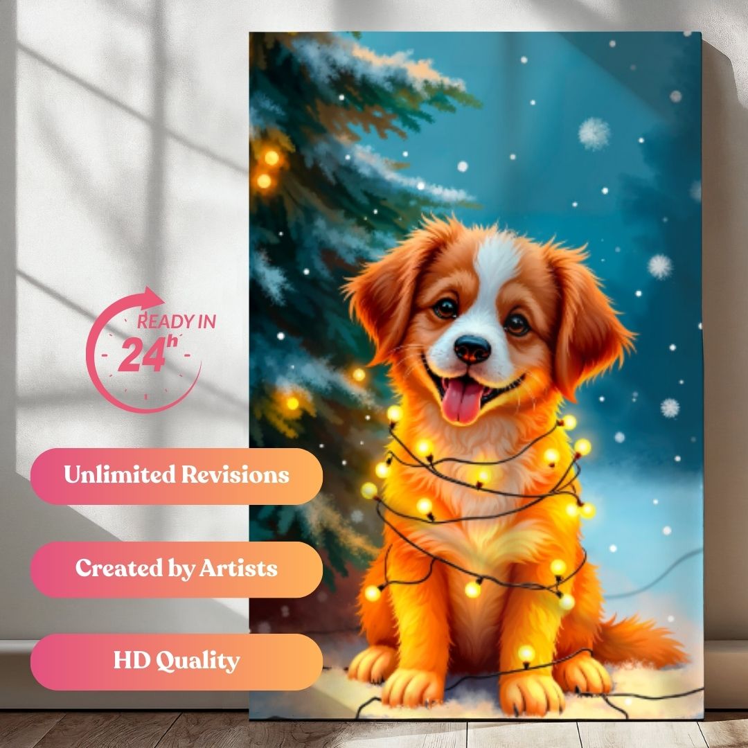 Chirstmas Lights Pet Portrait