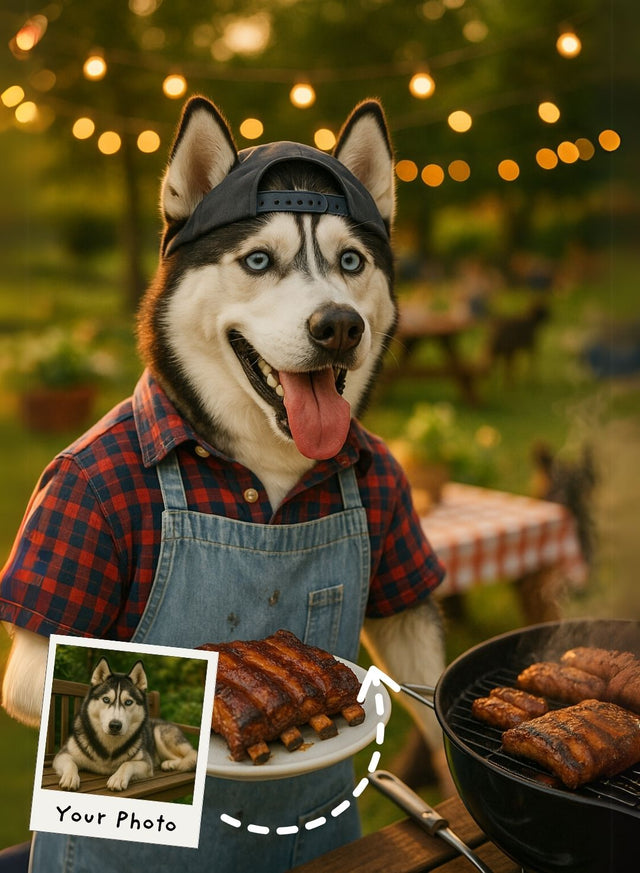 Whiskers on the Grill Portrait