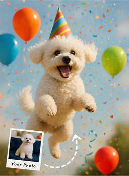 Colorful Confetti Paw-ty Portrait