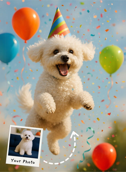 Colorful Confetti Paw-ty Portrait