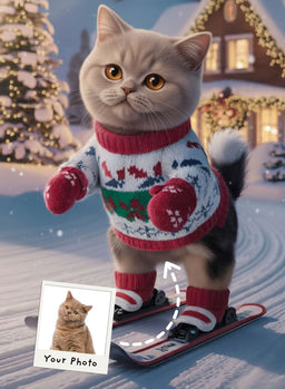 Winter Ski Paws Portrait