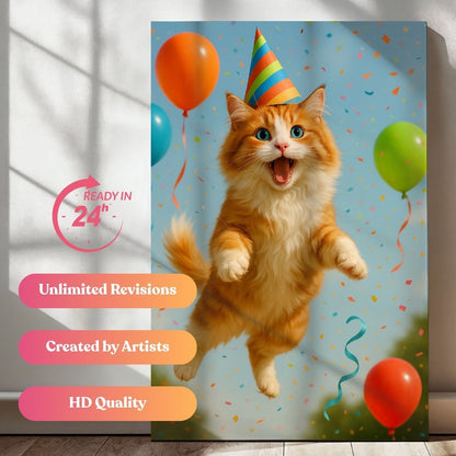 Colorful Confetti Paw-ty Portrait