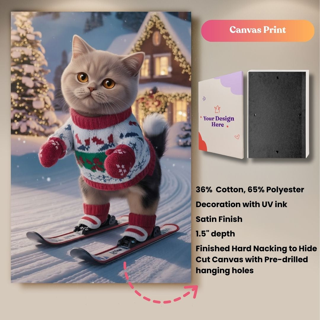 Winter Ski Paws Portrait