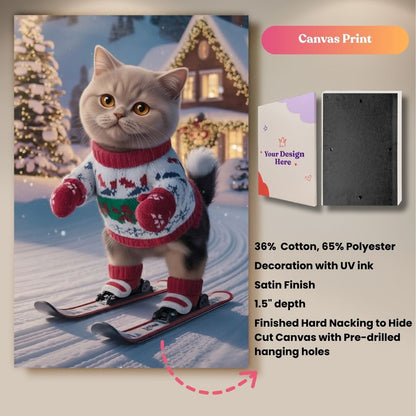 Winter Ski Paws Portrait