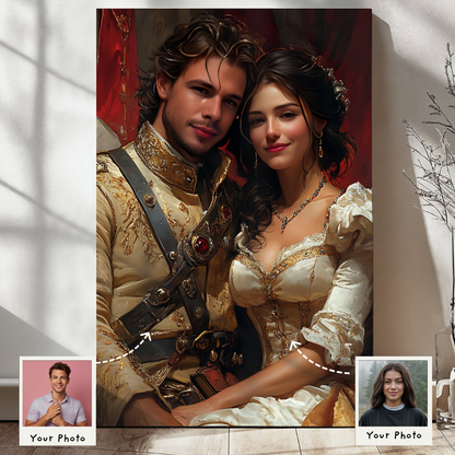 Fairytale Knight and Princess Couple Portrait