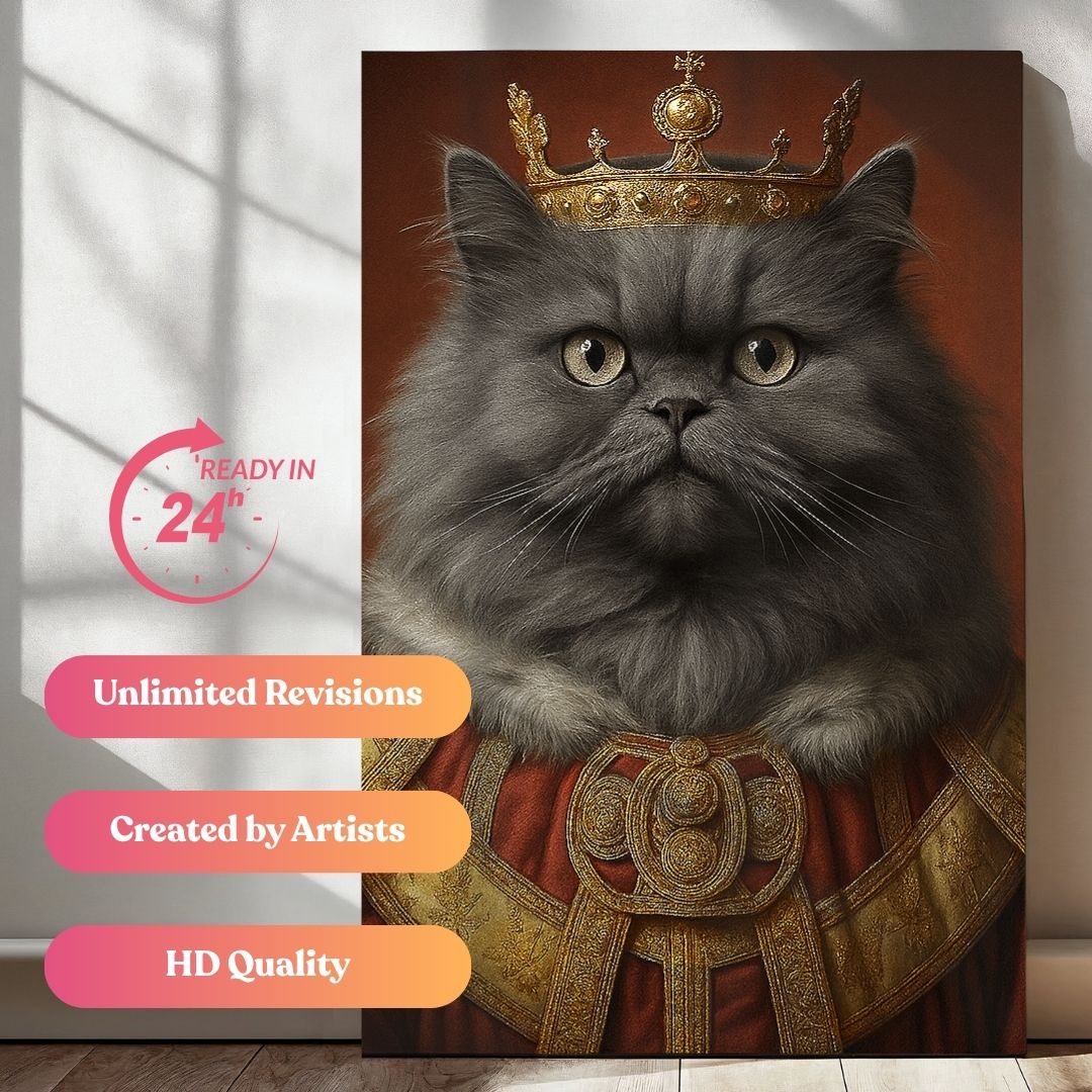 Their Fluffy Highnesses in Scarlet Portrait