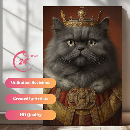 Their Fluffy Highnesses in Scarlet Portrait