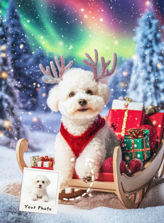 Pet Reindeer Gift Courier Portrait