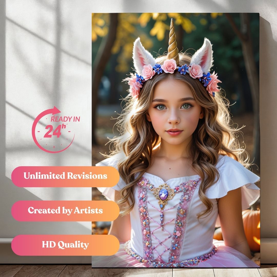 Enchanted Unicorn Princess Portrait