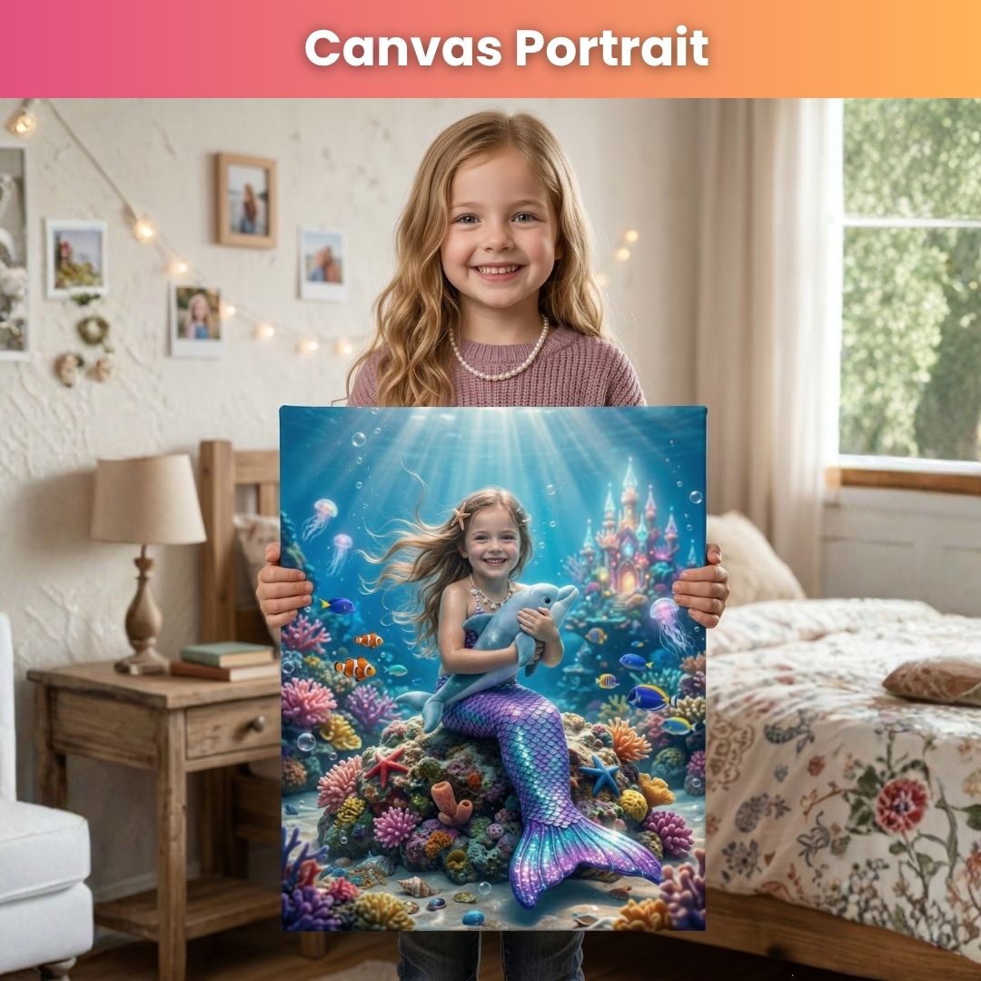 Dolphin Mermaid Princess Portrait