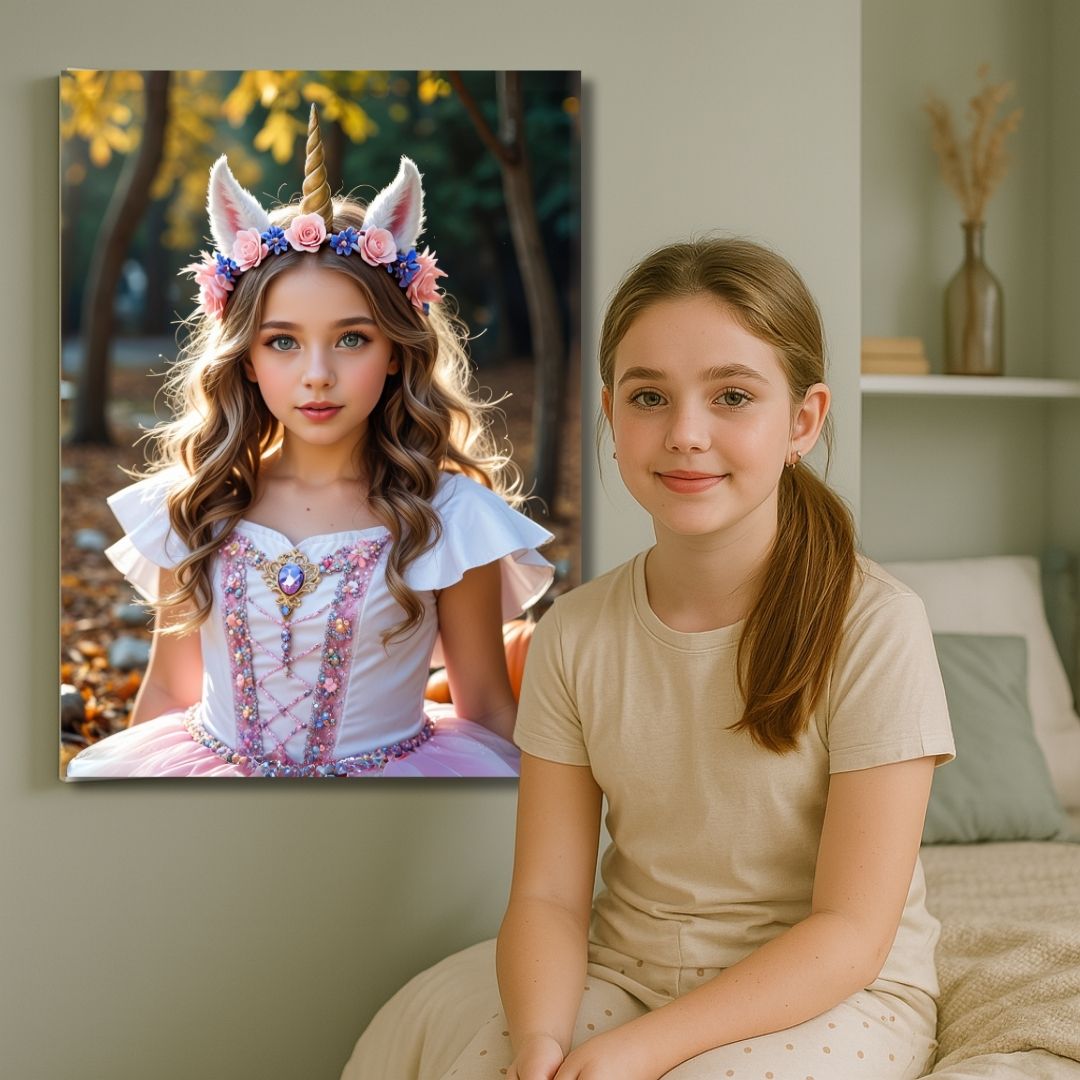 Enchanted Unicorn Princess Portrait