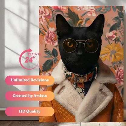 Vintage Pawshionista Portrait
