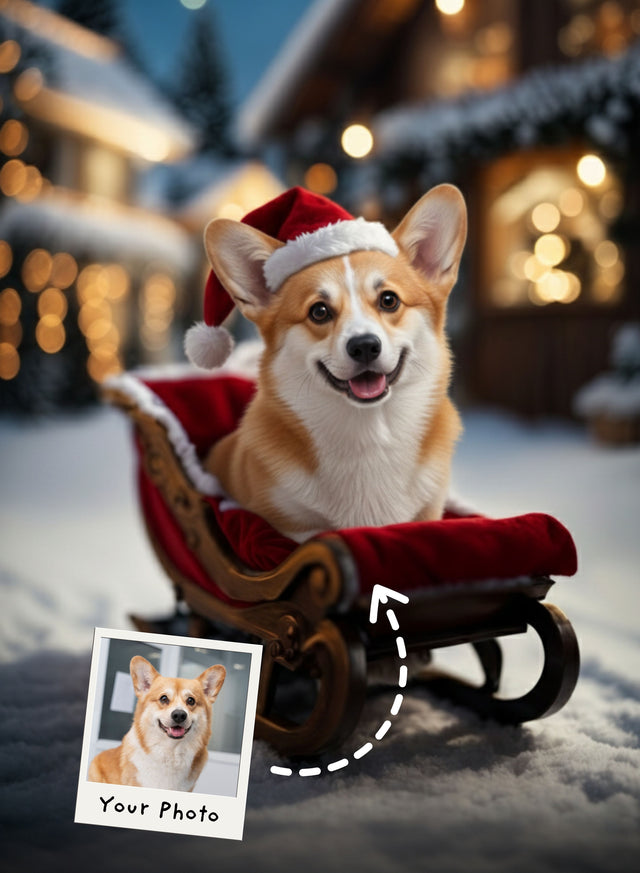 Holiday Sleigh Pet Portrait