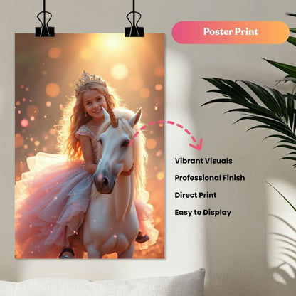 Princess Lily and Her Magical Unicorn Portrait