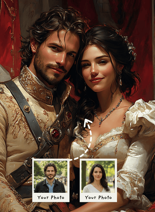 Fairytale Knight and Princess Couple Portrait