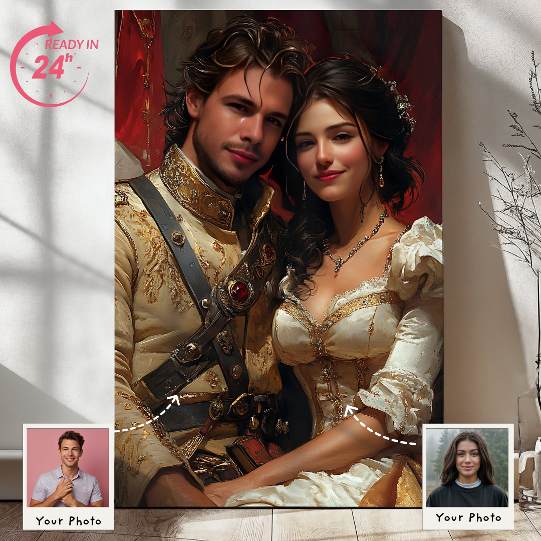 Fairytale Knight and Princess Couple Portrait