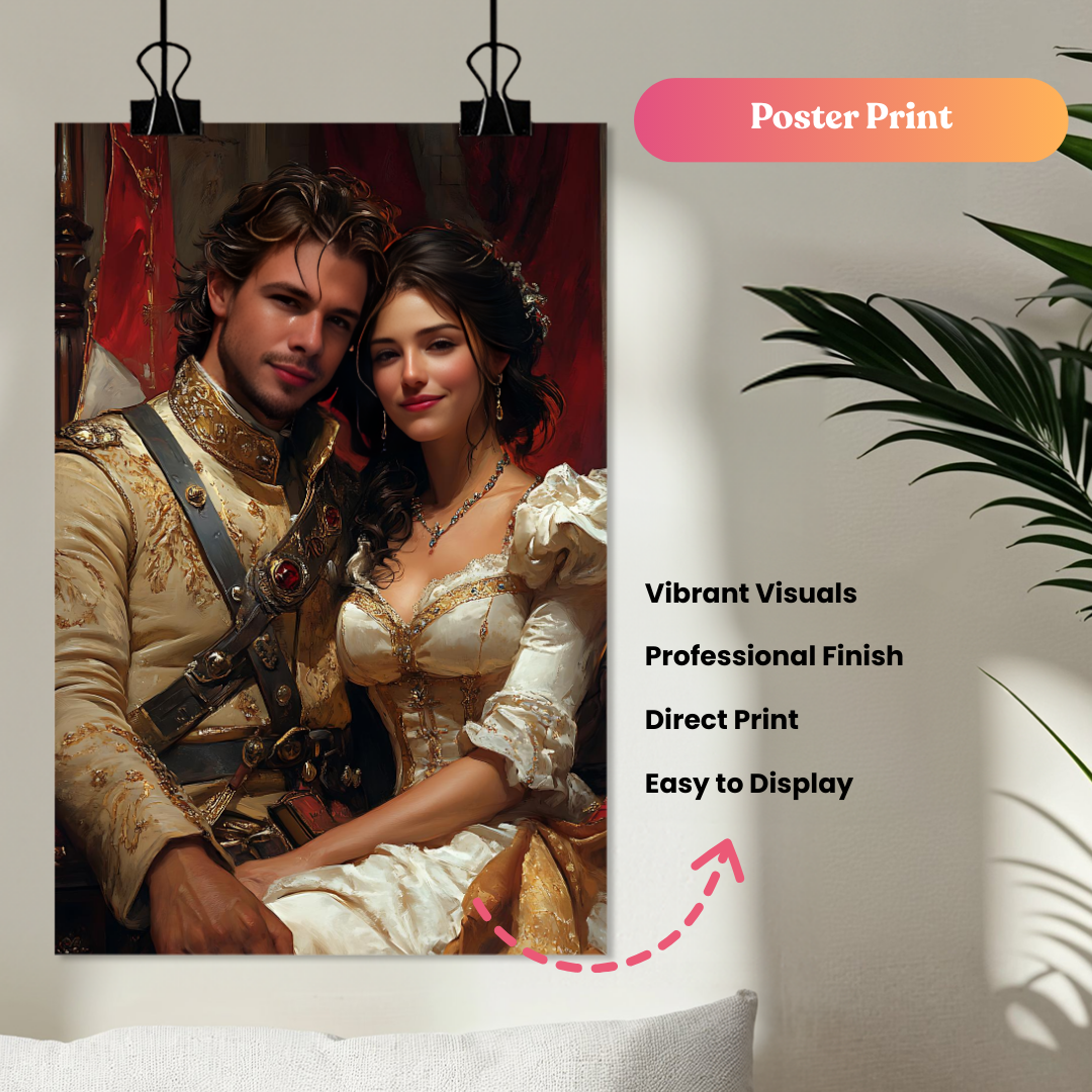 Fairytale Knight and Princess Couple Portrait