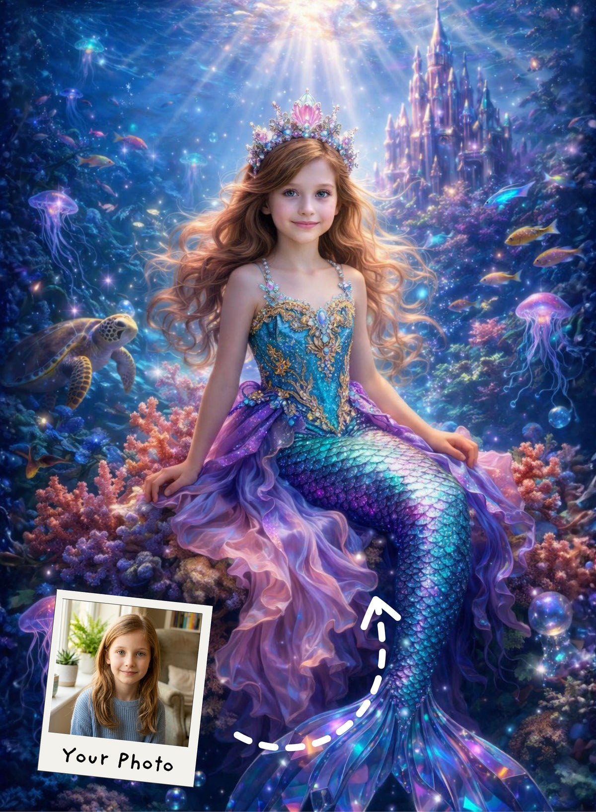 Underwater Mermaid Princess Portrait