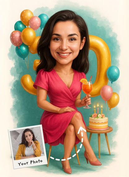 Golden Peach Party Portrait