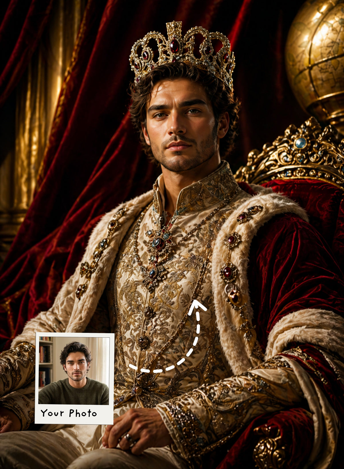 Crowned King in Power Portrait