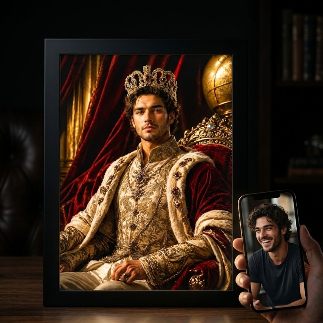 Crowned King in Power Portrait