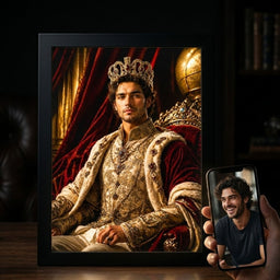 Crowned King in Power Portrait
