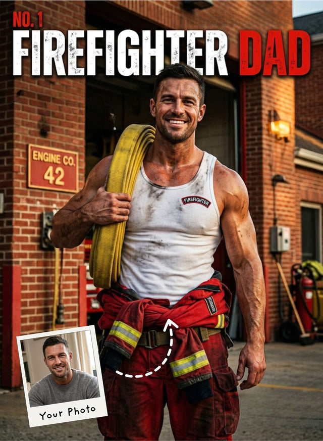 Firefighter Dad, Forever Our Hero Portrait