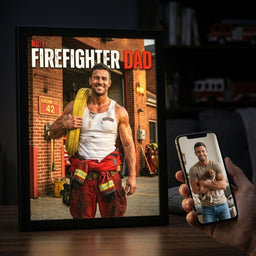 Firefighter Dad, Forever Our Hero Portrait