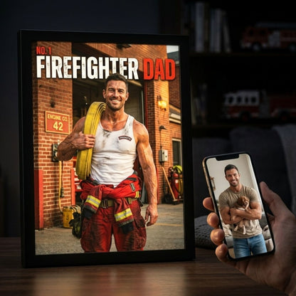 Firefighter Dad, Forever Our Hero Portrait