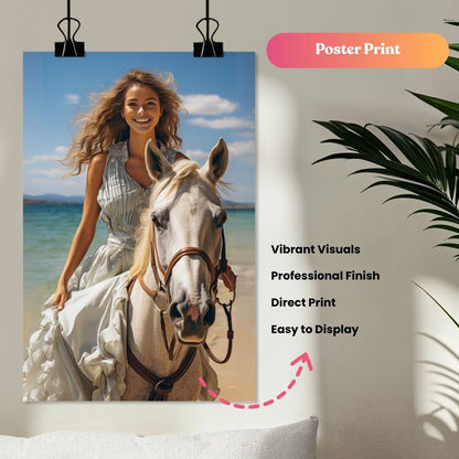 Summer White Horse Maiden Portrait