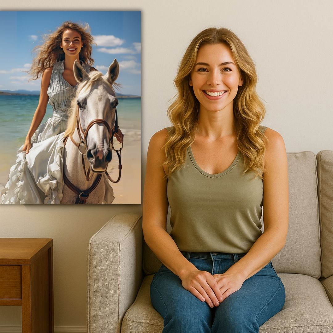 Summer White Horse Maiden Portrait
