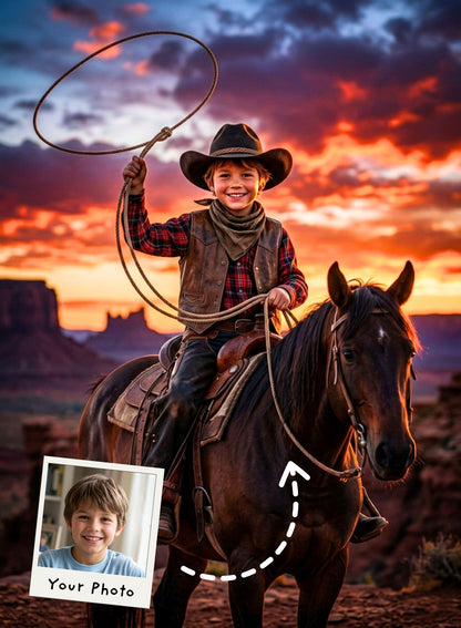 Golden Sunset Cowboy Portrait