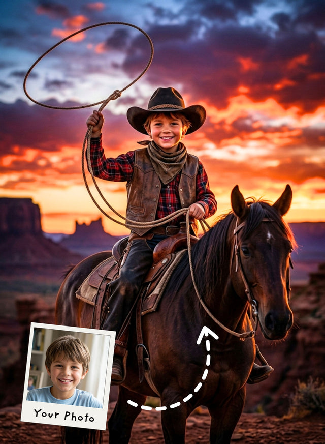 Golden Sunset Cowboy Portrait
