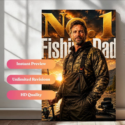 The Fishing Legend Dad Portrait