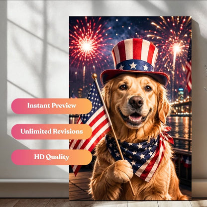 Proud to Be Paw-triotic Portrait