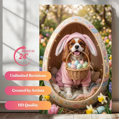 Egg-cellent Paws: Easter Portrait