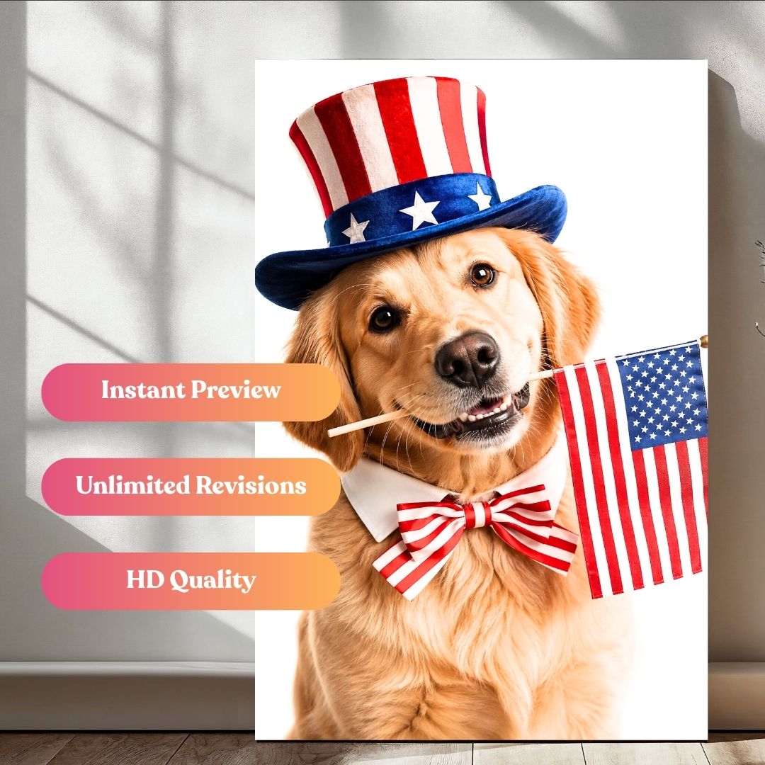 Paws for the USA Portrait