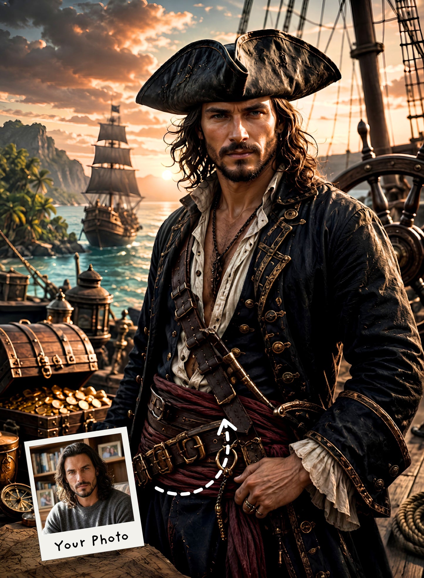 The Fearless Pirate Captain Portrait