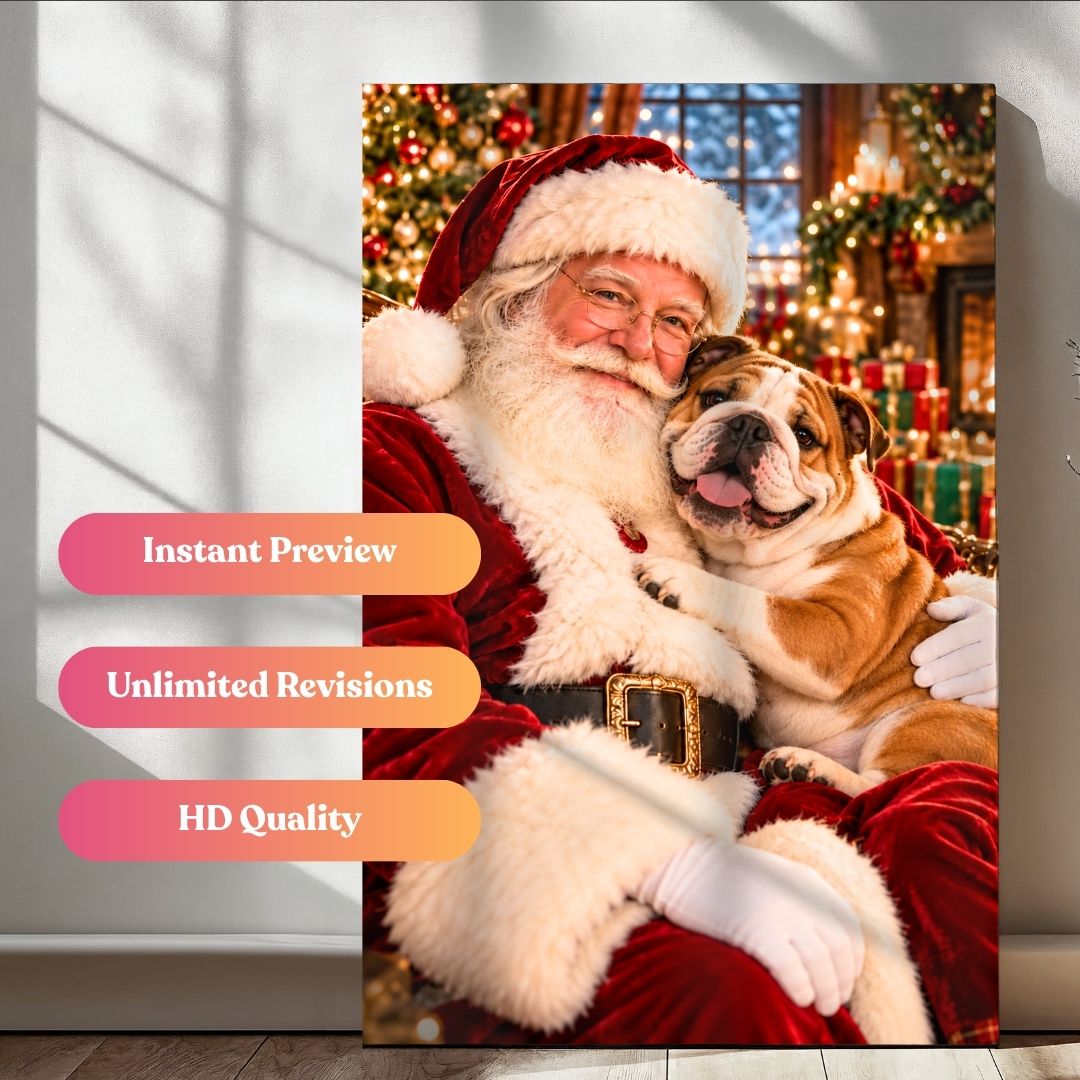 Santa’s Most Precious Fur Baby Portrait