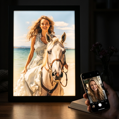 Summer White Horse Maiden Portrait