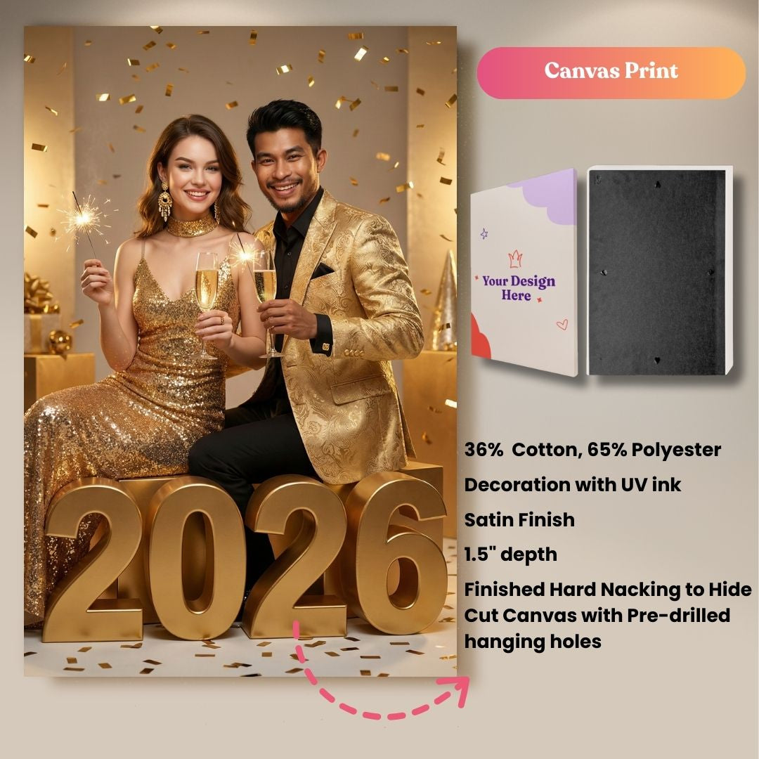 Cheers to New Year Couple Portrait