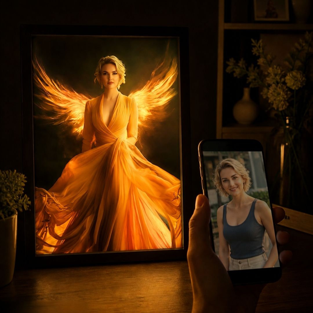 Flamewing Angel Guardian Portrait
